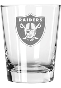 Las Vegas Raiders 15oz Etched Double Old Fashioned Rock Glass - White