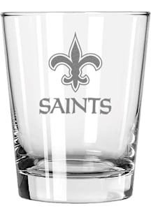 New Orleans Saints 15oz Etched Double Old Fashioned Rock Glass - White