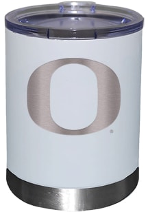 White Oregon Ducks 12oz Etched Lowball Tumbler