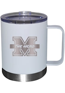Marshall Thundering Herd 12oz Etched Lowball Tumbler - White