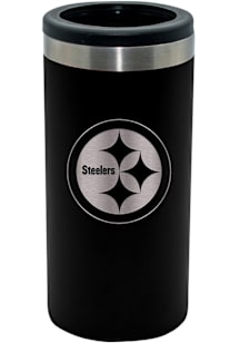 Pittsburgh Steelers 12oz Laser Etched Slim Can Stainless Steel Coolie