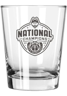 UConn Huskies 2023 Basketball National Champions Etched Rock Glass