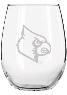 Louisville Cardinals 15 oz. Etched Stemless Wine Glass