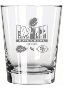 Kansas City Chiefs Super Bowl LVIII Dueling Etche 15oz Double Old Fashioned Rock Glass