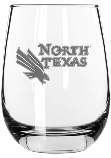 North Texas Mean Green 15 oz. Etched Stemless Wine Glass