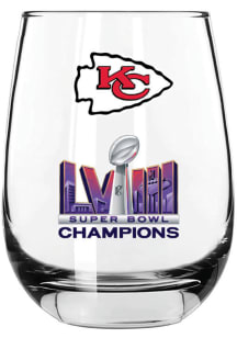 Kansas City Chiefs Super Bowl LVIII Champs 15oz Stemless Wine Glass
