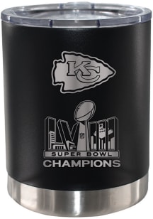 Kansas City Chiefs Super Bowl LVIII Champs Etched 12oz Lowball Stainless Steel Tumbler - Black