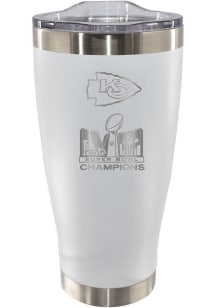 Kansas City Chiefs Super Bowl LVIII Champs Etched 20oz Stainless Steel Tumbler - White