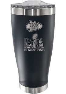 Kansas City Chiefs Super Bowl LVIII Champs Etched 20oz Stainless Steel Tumbler - Black