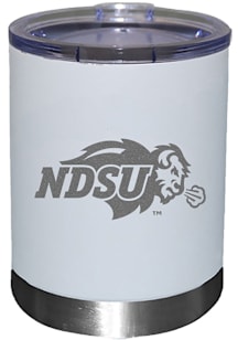 North Dakota State Bison Etched 12oz Lowball Stainless Steel Tumbler - White