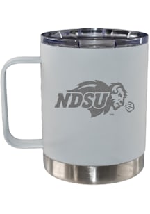North Dakota State Bison 12oz Etched Handle Lowball Stainless Steel Tumbler - White