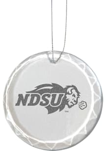 North Dakota State Bison Etched Glass Ornament