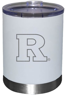 White Rutgers Scarlet Knights Etched 12oz Lowball Stainless Steel Tumbler