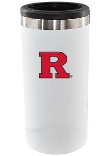 White Rutgers Scarlet Knights 12oz Slim Can Stainless Steel Coolie