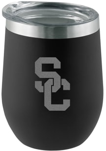 Black USC Trojans Etched 12oz Stainless Steel Stemless