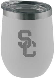 White USC Trojans Etched 12oz Stainless Steel Stemless