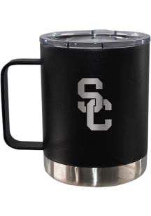 Black USC Trojans 12oz Etched Handle Lowball Stainless Steel Tumbler