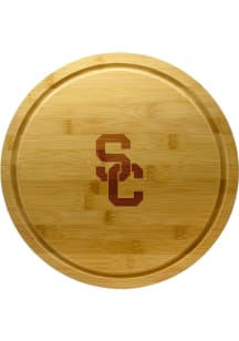 Brown USC Trojans Bamboo Lazy Susan Kitchen Cutting Board