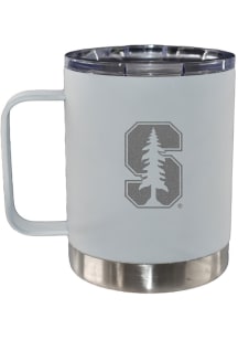 Stanford Cardinal 12oz Etched Handle Lowball Stainless Steel Tumbler - White