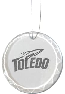 Toledo Rockets Etched Glass Ornament - White