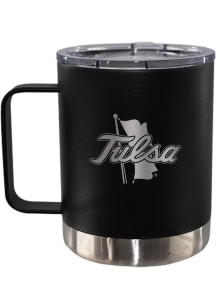 Tulsa Golden Hurricane 12oz Etched Handle Lowball Stainless Steel Tumbler - Black