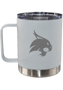 Texas State Bobcats 12oz Etched Handle Lowball Stainless Steel Tumbler - White