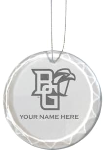 Bowling Green Falcons Personalized Etched Glass Ornament