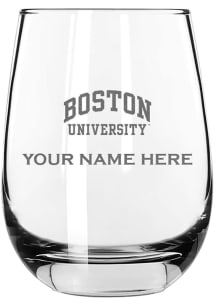 Boston Terriers Personalized Etched 15oz Stemless Wine Glass