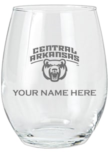 Central Arkansas Bears Personalized Etched 15oz Stemless Wine Glass - White