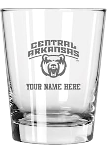 Central Arkansas Bears Personalized Etched 15oz Double Old Fashioned Rock Glass - White