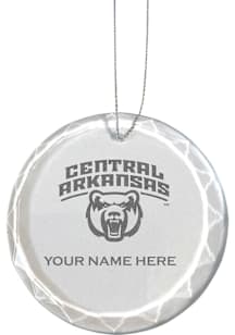 Central Arkansas Bears Personalized Etched Glass Ornament - White