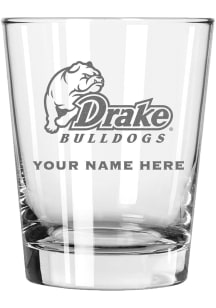 Drake Bulldogs Personalized Etched 15oz Double Old Fashioned Rock Glass