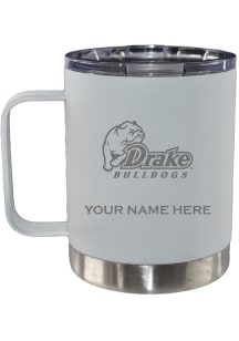 Drake Bulldogs Personalized Etched 12oz Lowball Stainless Steel Tumbler - White