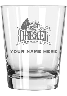 Drexel Dragons Personalized Etched 15oz Double Old Fashioned Rock Glass