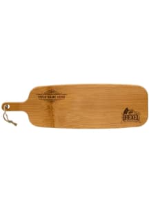 Brown Drexel Dragons Personalized Bamboo Paddle Kitchen Cutting Board