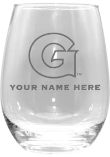 Georgetown Hoyas Personalized Etched 15oz Stemless Wine Glass