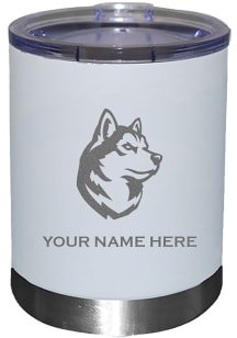 Northeastern Huskies Personalized Laser Etched 12oz Lowball Tumbler - White