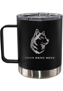 Northeastern Huskies Personalized Etched 12oz Lowball Stainless Steel Tumbler - Black