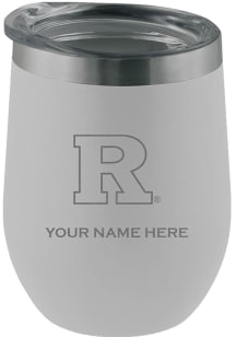 White Rutgers Scarlet Knights Personalized Etched 12oz Stainless Steel Stemless