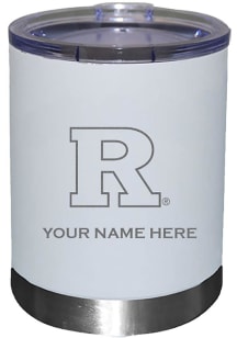 White Rutgers Scarlet Knights Personalized Laser Etched 12oz Lowball Tumbler