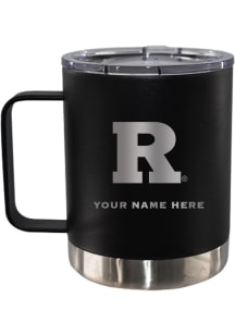 Rutgers Scarlet Knights Personalized Etched 12oz Lowball Stainless Steel Tumbler - Black