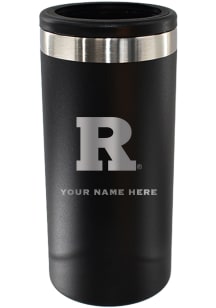 Black Rutgers Scarlet Knights Personalized Etched 12oz Slim Can Stainless Steel Coolie
