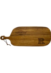 Brown Rutgers Scarlet Knights Personalized Acacia Paddle Kitchen Cutting Board