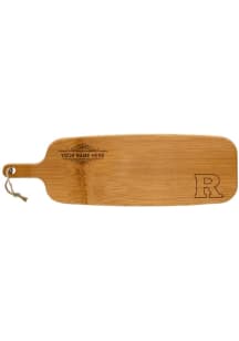 Brown Rutgers Scarlet Knights Personalized Bamboo Paddle Kitchen Cutting Board