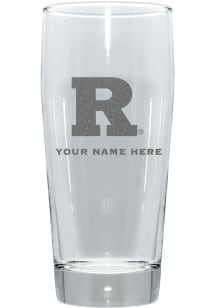 White Rutgers Scarlet Knights Personalized Etched 16oz Pub Pilsner Glass