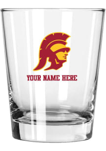 White USC Trojans Personalized 15oz Double Old Fashioned Rock Glass