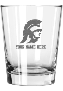 White USC Trojans Personalized Etched 15oz Double Old Fashioned Rock Glass