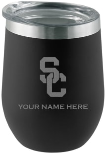 Black USC Trojans Personalized Etched 12oz Stainless Steel Stemless