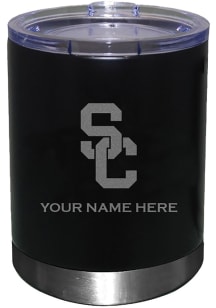 Black USC Trojans Personalized Laser Etched 12oz Lowball Tumbler