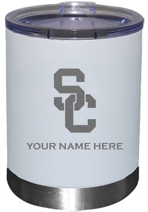 White USC Trojans Personalized Laser Etched 12oz Lowball Tumbler